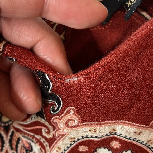 AFRM Red Paisley Boho Ruffle Bottom Dress Size XS - Picture 3 of 9